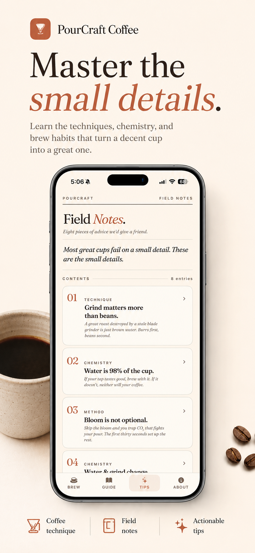 PourCraft field notes covering brewing technique, coffee chemistry, and pro tips